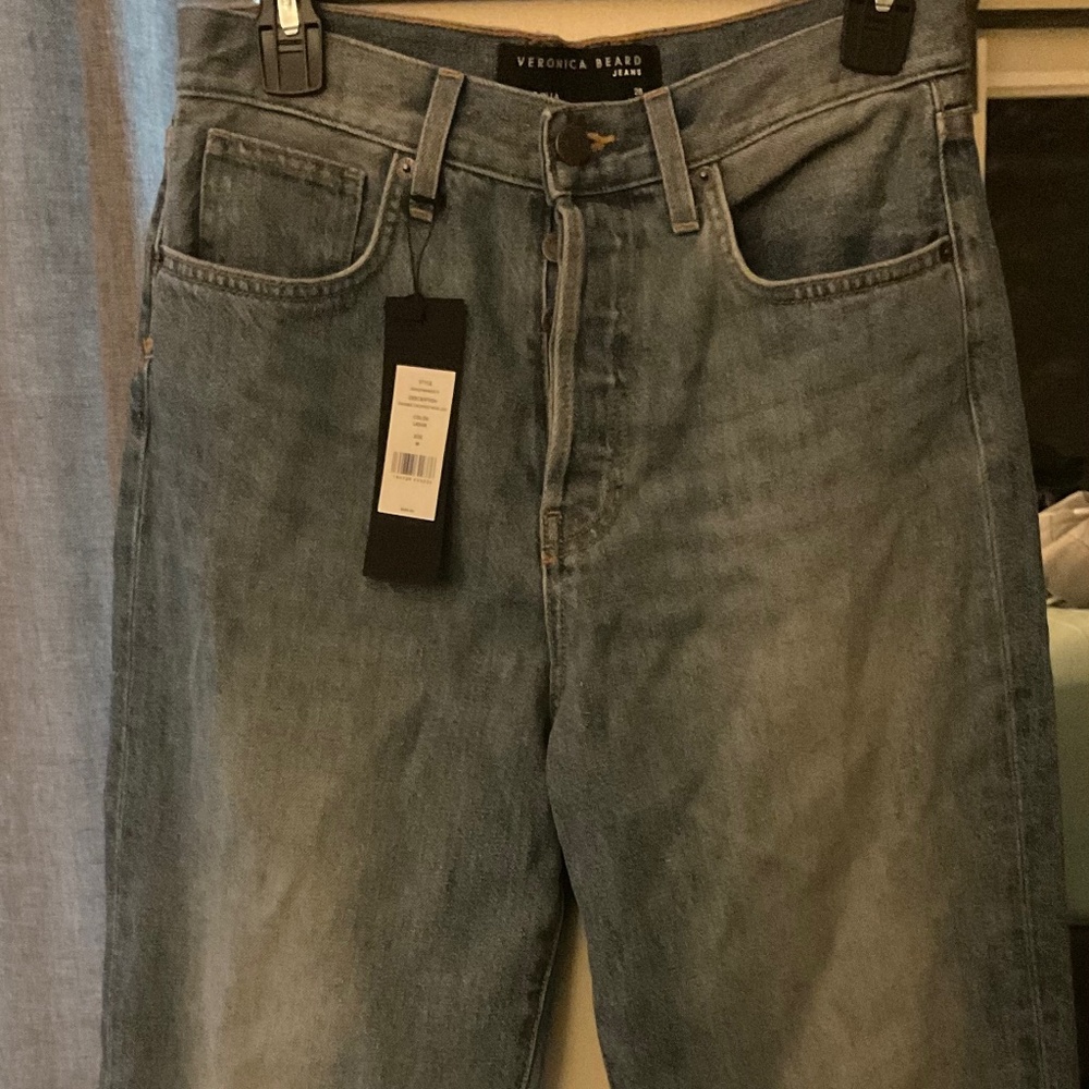 Veronica Beard Crosbie Wide-Leg Jean, Size 28, NWT